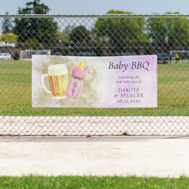 Baby BBQ and Beer | Summer Outdoor Shower Theme Banner (Insitu)