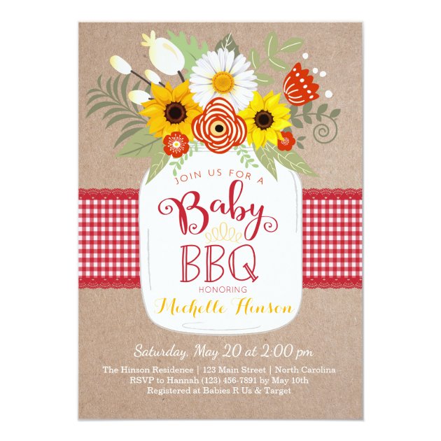 Baby BBQ Baby Shower Invitation, BabyQ Invite