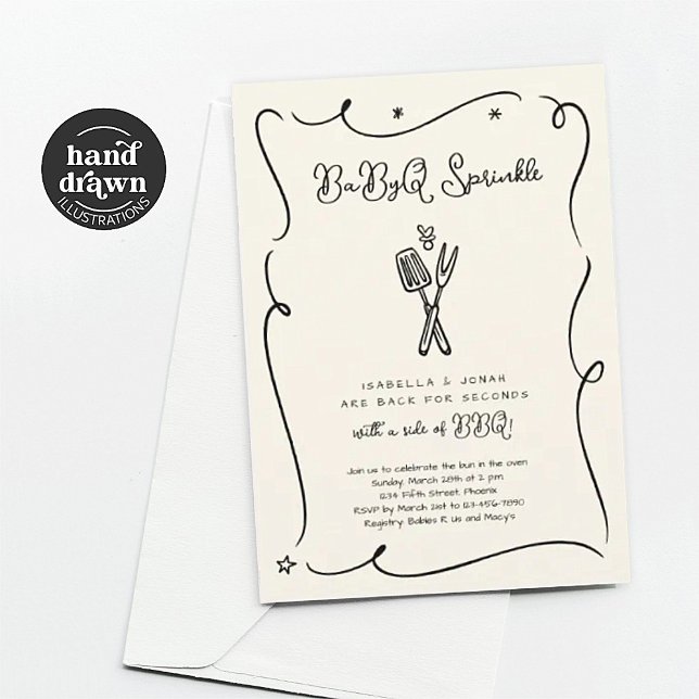 Baby BBQ BaByQ Sprinkle Invitation (Creator Uploaded)