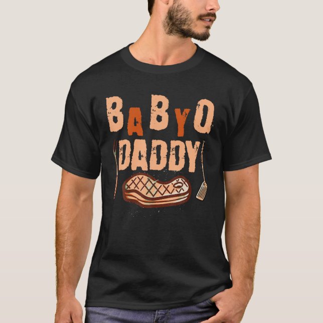 Baby BBQ Shower Daddy Q Baby Shower Theme Matching T-Shirt (Front)