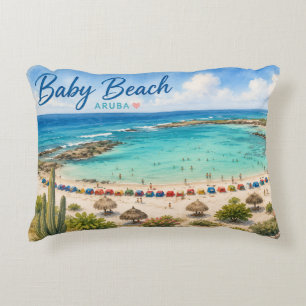 Baby Beach Aruba Caribbean Travel souvenir Accent Pillow