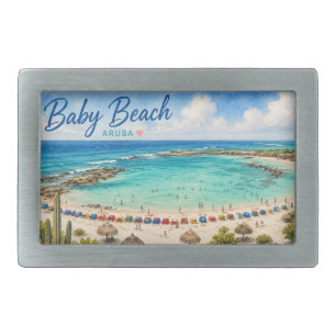 Baby Beach Aruba Caribbean Travel souvenir Belt Buckle