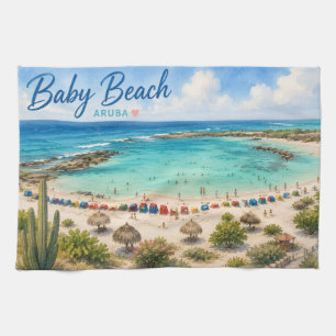 Baby Beach Aruba Caribbean Travel souvenir Kitchen Towel