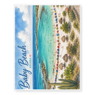 Baby Beach Aruba Caribbean Travel souvenir Temporary Tattoos