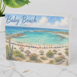 Baby Beach Aruba Caribbean Travel souvenir Wooden Box Sign