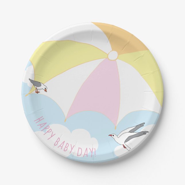 Baby Beach Ball Paper Plate (Front)
