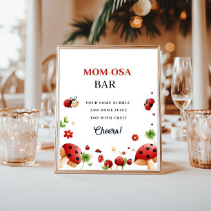 Baby beach lady bug Girl baby shower Favor sign