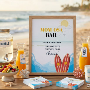 Baby beach surfing board baby shower Favor sign