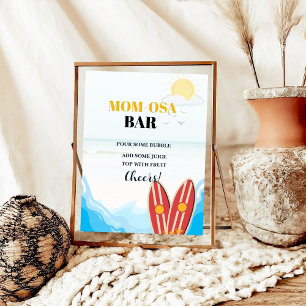 Baby beach surfing board baby shower Favor sign