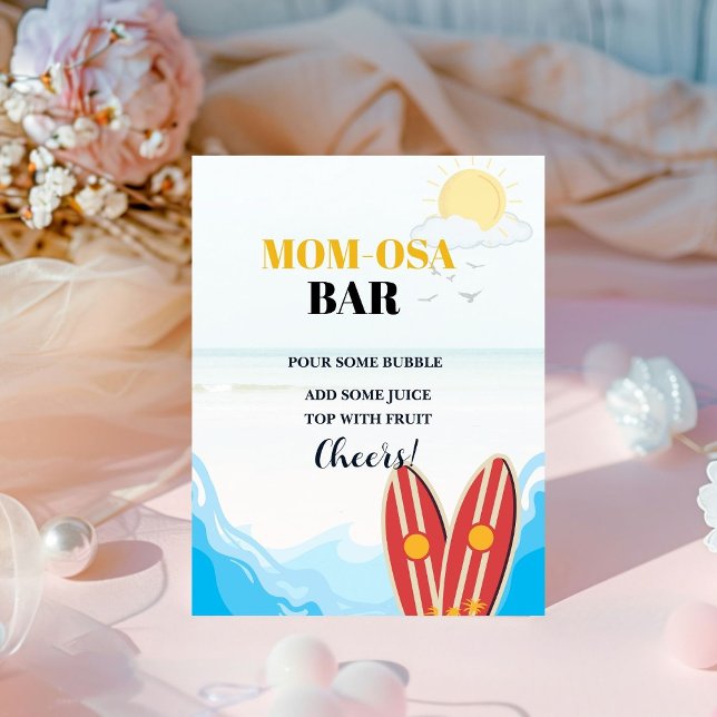 Baby beach surfing board baby shower Favor sign (Creator Uploaded)