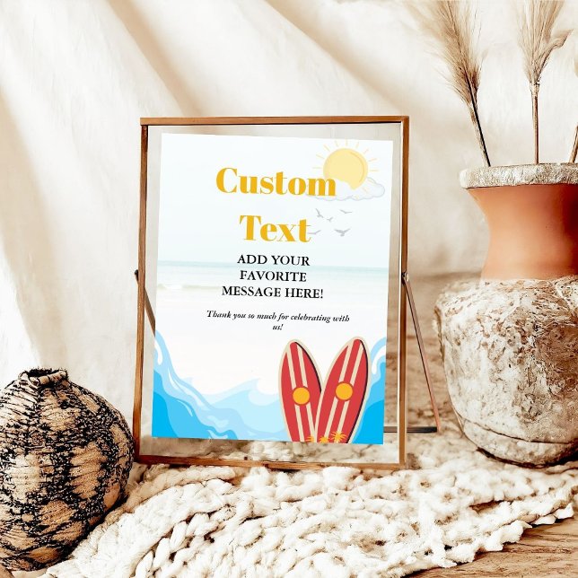 Baby beach surfing boardbaby shower Favor sign (Creator Uploaded)