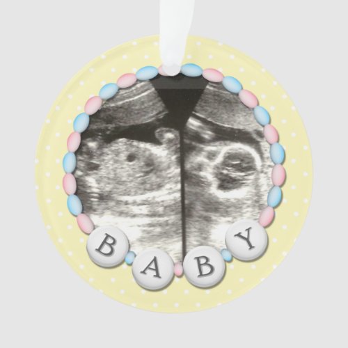 Baby Beads Photo Announcement Ornament