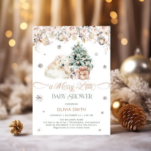 Baby Bear A merry Little Baby Shower Baby Shower Invitation