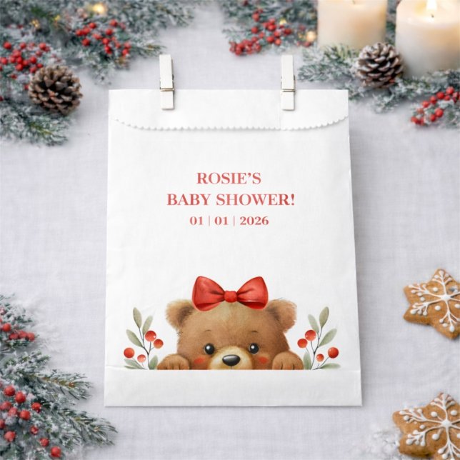 Baby Bear And Rowan Berries Baby Shower Favor Bag (Baby Bear And Rowan Berries Baby Shower Favor Bag)