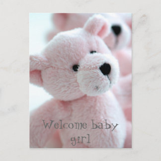 Baby Bear Announcement Postcard