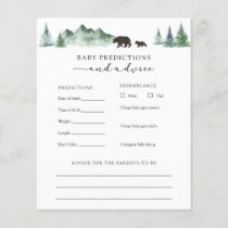 Baby Bear Baby Advice and Predictions Card
