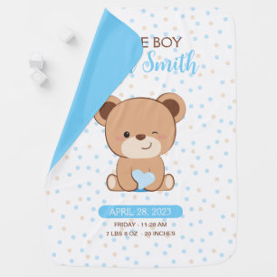 Baby Bear Baby Shower Blanket for Boy