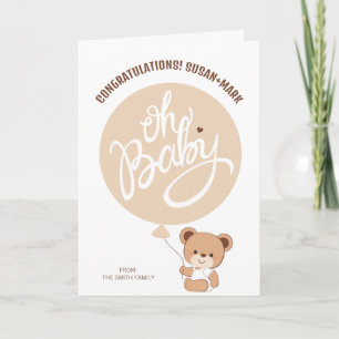 Baby Bear Baby Shower Congratulations Card