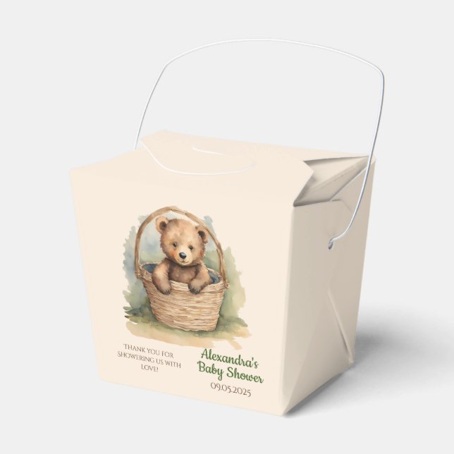 Baby Bear Baby Shower Favor Boxes (Front Side)