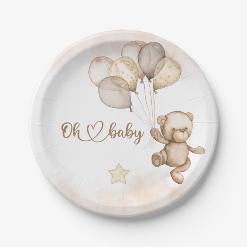 Baby Bear Baby Shower Paper Plates