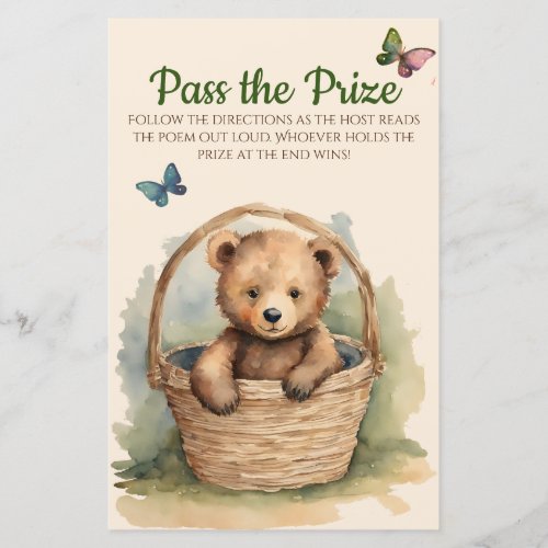 Baby Bear Baby Shower Pass the Prize Game