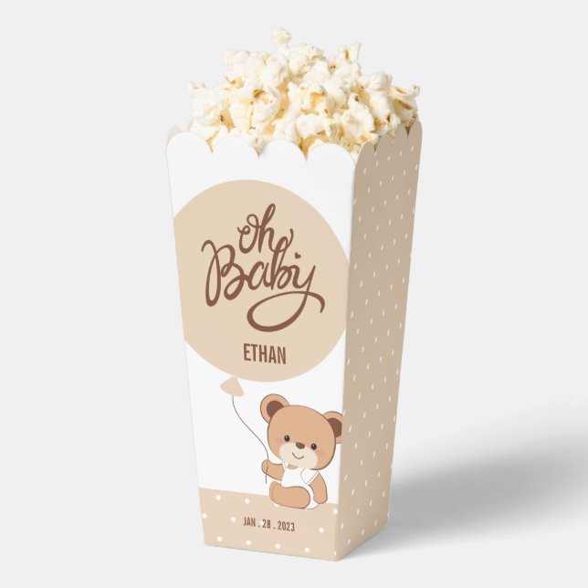 Baby Bear Baby Shower Popcorn Box (Popped)