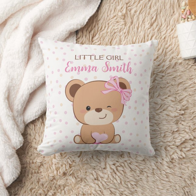 Baby Bear Baby Throw Pillow for Girl (Blanket)