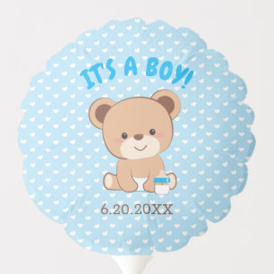 Baby Bear Balloon (blue background)