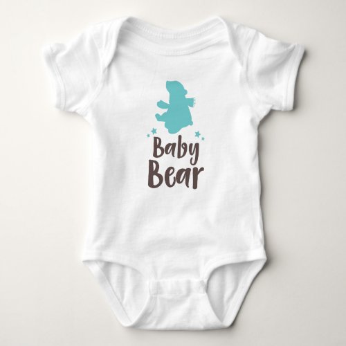 Baby Bear Bear Cub Cute Bear Little Bear _ Blue Baby Bodysuit