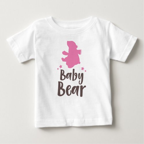 Baby Bear Bear Cub Cute Bear Little Bear _ Pink Baby T_Shirt