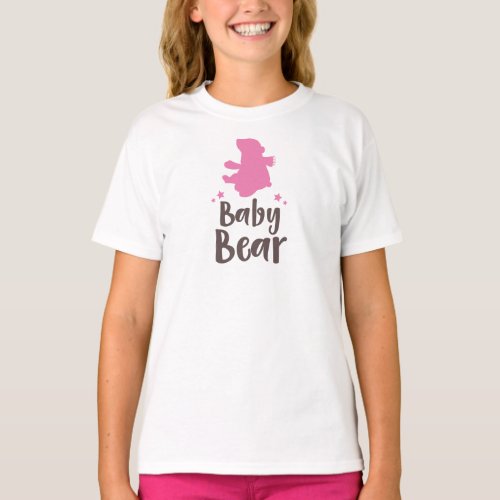 Baby Bear Bear Cub Cute Bear Little Bear _ Pink T_Shirt