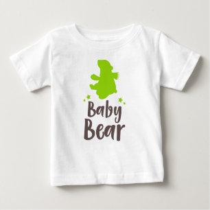Baby Bear, Bear Cub, Cute Bear, Stars - Green Baby T-Shirt