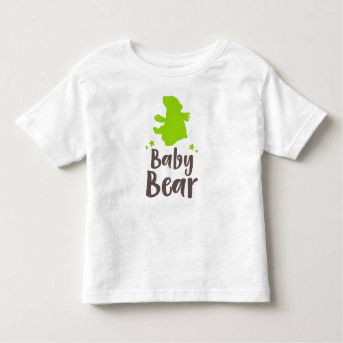 Baby Bear Bear Cub Cute Bear Stars _ Green Toddler T_shirt
