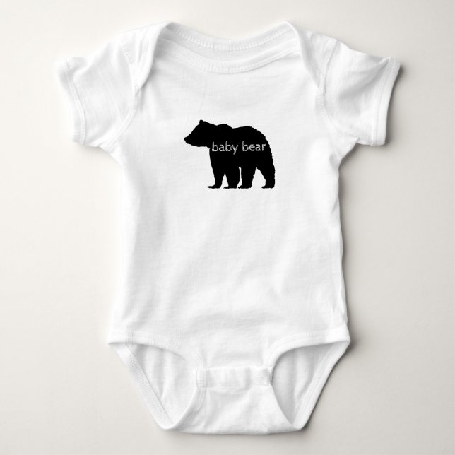 Baby Bear Black Bear Baby Bodysuit (Front)