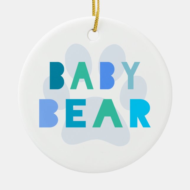 Baby bear - blue ceramic ornament (Front)
