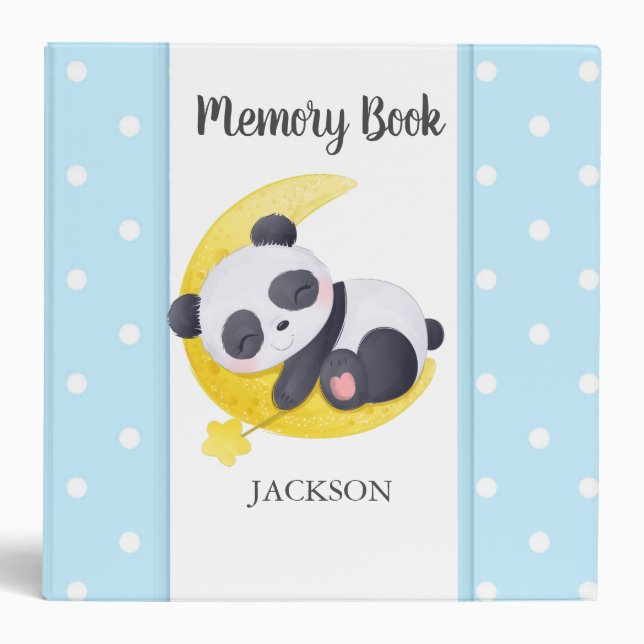 Baby Bear Blue White It's A Boy Memory Book    3 R Ring Binder (Front)