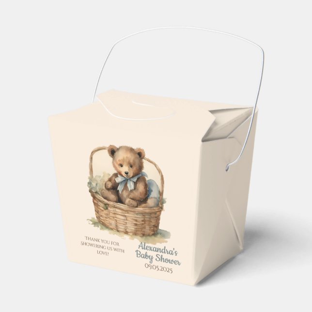 Baby Bear Boys Baby Shower Favor Boxes (Front Side)