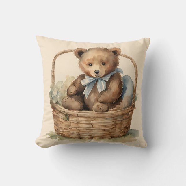 Baby Bear Boys Throw Pillow (Front)