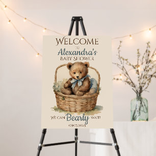 Baby Bear Cub Boys Baby Shower Welcome Foam Board