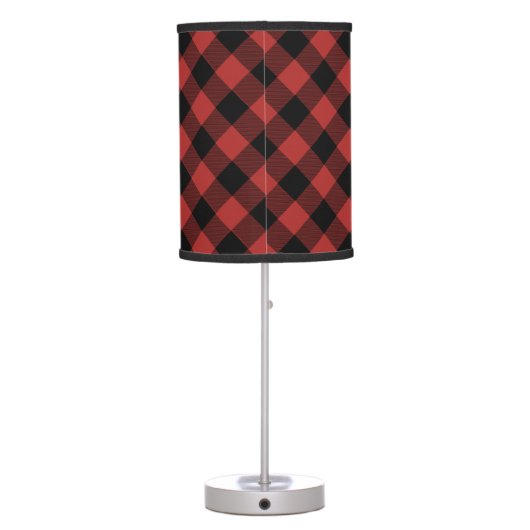 Baby Bear Cub Plaid Personalized Lamp (Back)