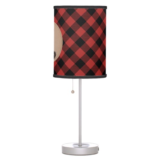Baby Bear Cub Plaid Personalized Lamp (Right)