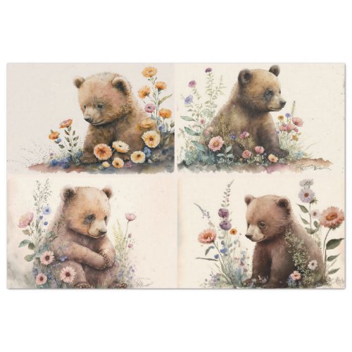 Baby Bear Cubs Tissue Paper
