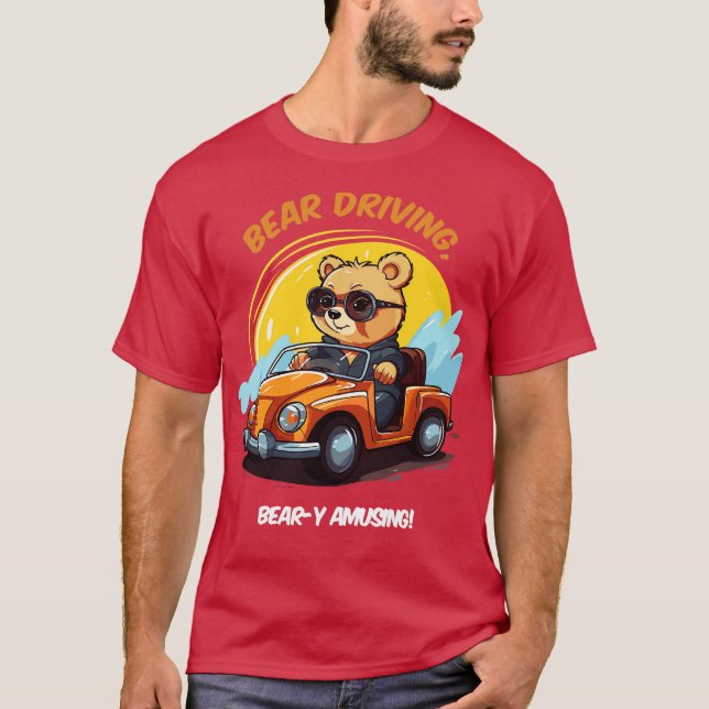 baby bear driving a car T-Shirt (Front)