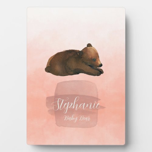 Baby Bear Dusty Blush Plaque