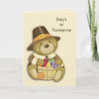 Baby Bear First Thanksgiving Greeting Card