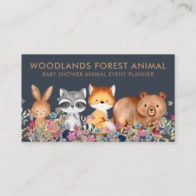 Baby Bear Fox Raccoon Rabbit Business Card