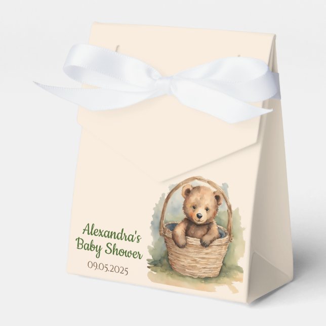 Baby Bear Gender Neutral Baby Shower Favor Boxes (Front Side)