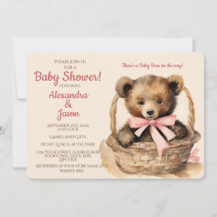 Baby Bear Girl Baby Shower Invitation