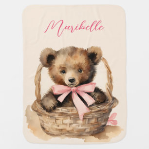 Baby Bear Girl Blanket