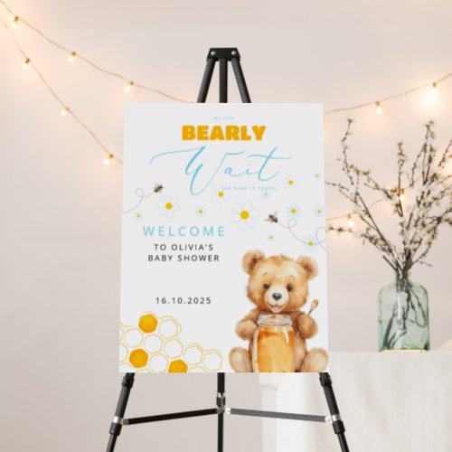 Baby Bear  Honey Girl Boy Baby Shower Welcome Foam Board